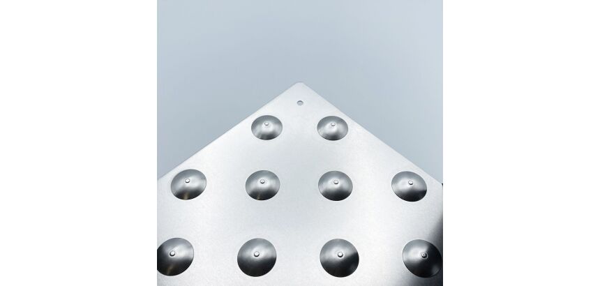 Dalle podotactile SEBALU en Alumium brut - 600 x 412 mm - Int