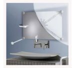 Miroir de salle de bain orientable avec support et miroir