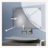 Miroir de salle de bain orientable avec support et miroir