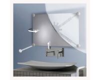 Miroir de salle de bain orientable avec support et miroir