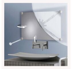 Miroir de salle de bain orientable avec support et miroir