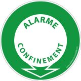 Panneau rond Signalétique Alarme confinement