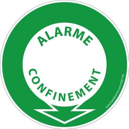 Panneau rond Signalétique Alarme confinement