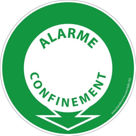 Panneau rond Signalétique Alarme confinement