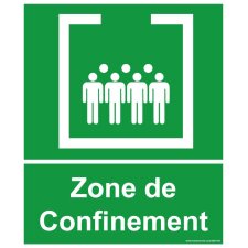 Panneau Zone de confinement avec texte - 25 x 30 cm