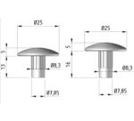 Clou Podotactile à Sceller INGENO - Inox A2/304 Noir   - Standard - 1 unité