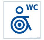 Panneau PRM + WC Marinière - 125 x 125 mm