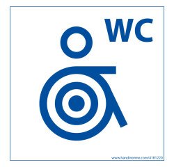 Panneau PRM + WC Marinière - 125 x 125 mm