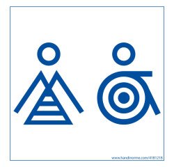 Panneau Femme+PMR Marinière