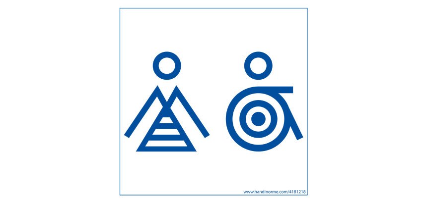 Panneau Femme+PMR Marinière