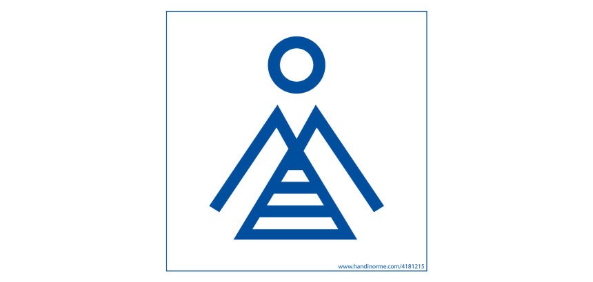 Panneau picto Femme Marinière - 125 x 125 mm