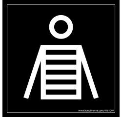 Panneau picto Homme Marinière - fond noir