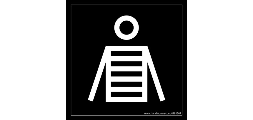 Panneau picto Homme Marinière - fond noir