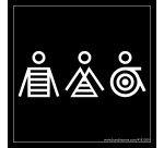 Panneau Homme+Femme+PMR Marinière - fond noir