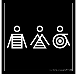 Panneau Homme+Femme+PMR Marinière - fond noir