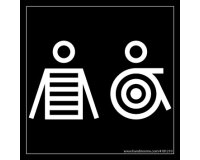 Panneau Homme+PMR Marinière - 125 x 125 mm - noir