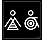 Panneau Femme+PMR Marinière - 125 x 125 mm - noir