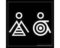 Panneau Femme+PMR Marinière - 125 x 125 mm - noir