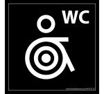 Panneau PRM + WC Marinière - 125 x 125 mm - noir