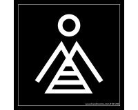 Panneau picto Femme Marinière - 125 x 125 mm - noir