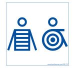 Panneau Homme+PMR Marinière - 125 x 125 mm