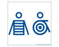 Panneau Homme+PMR Marinière - 125 x 125 mm