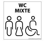 Panneau Homme+Femme+PMR + WC Mixte Nessa - 125 x 125 mm