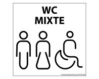 Panneau Homme+Femme+PMR + WC Mixte Nessa - 125 x 125 mm