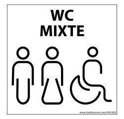 Panneau Homme+Femme+PMR + WC Mixte Nessa - 125 x 125 mm