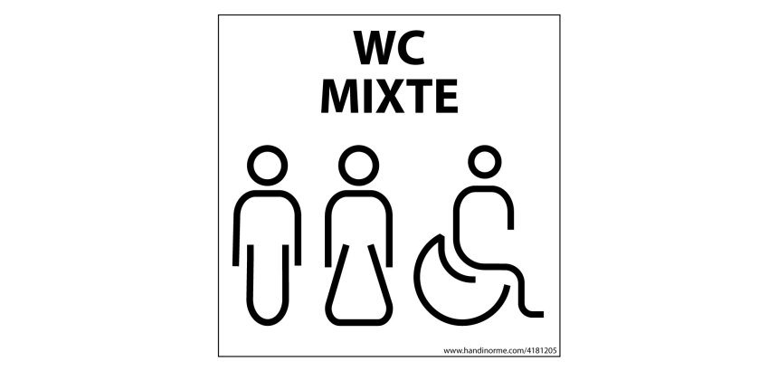 Panneau Homme+Femme+PMR + WC Mixte Nessa - 125 x 125 mm