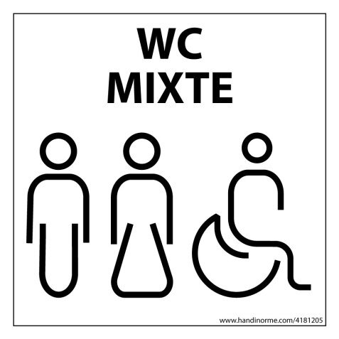 Panneau Homme+Femme+PMR + WC Mixte Nessa - 125 x 125 mm