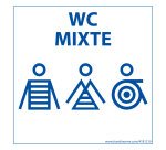 Panneau Homme+Femme+PMR + WC Mixte Marinière