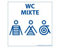 Panneau Homme+Femme+PMR + WC Mixte Marinière