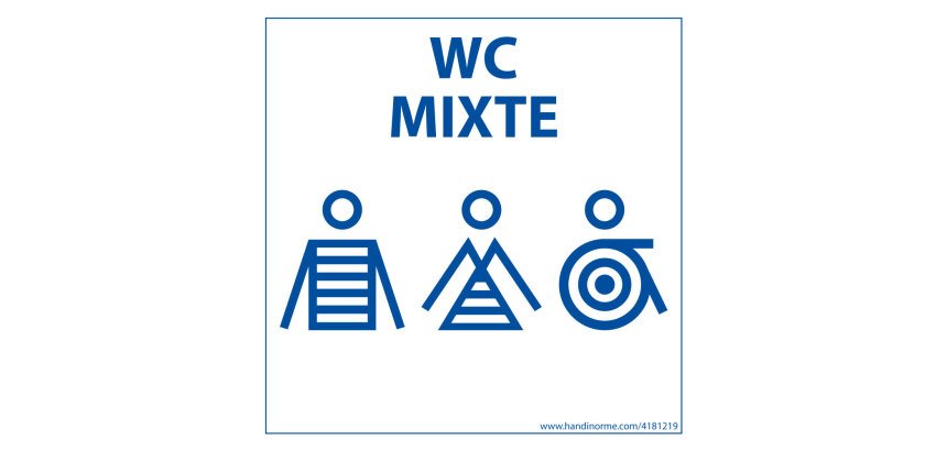 Panneau Homme+Femme+PMR + WC Mixte Marinière