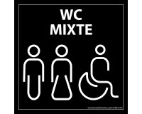 Panneau Homme+Femme+PMR + WC Mixte Meri