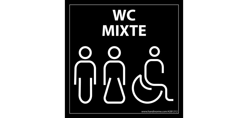 Panneau Homme+Femme+PMR + WC Mixte Meri