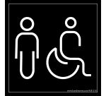 Panneau Homme+PMR Meri - 125 x 125 mm