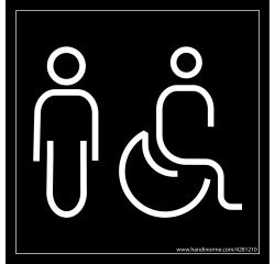 Panneau Homme+PMR Meri - 125 x 125 mm