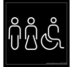 Panneau Homme+Femme+PMR Meri - 125 x 125 mm