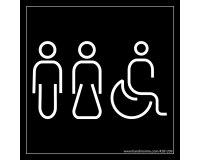 Panneau Homme+Femme+PMR Meri - 125 x 125 mm