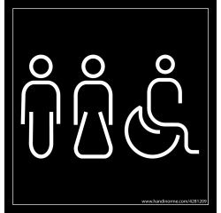 Panneau Homme+Femme+PMR Meri - 125 x 125 mm
