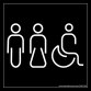 Panneau Homme+Femme+PMR Meri - 125 x 125 mm
