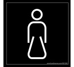 Panneau picto Femme Meri - 125 x 125 mm