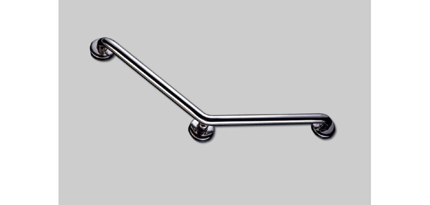 Barre d'appui coudée 135° acier inoxydable 3 points