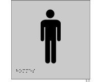 Plaque en relief et braille toilettes Hommes 15x15cm
