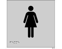 Plaque en relief et braille toilettes Femmes 15x15cm