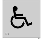 Plaque en relief et braille toilettes PMR 15x15cm