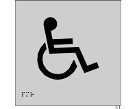 Plaque en relief et braille toilettes PMR 15x15cm