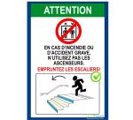 Poster consignes évacuation escaliers A3