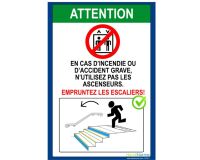 Poster consignes évacuation escaliers A3